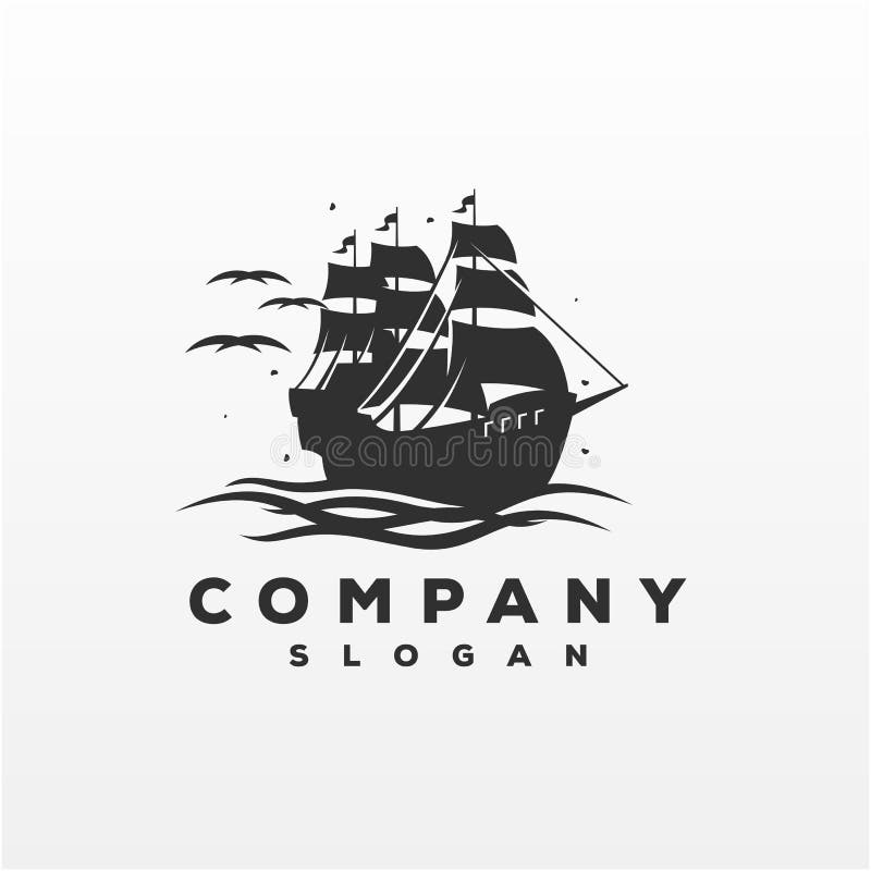 Illustration impressionnante de vecteur de conception de logo de bateau illustration stock Illustration impressionnante de vecteur de conception de logo de bateau illustration stock