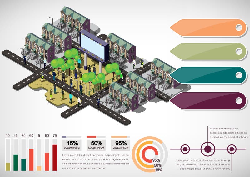 Illustration of Info Graphic Urban City Concept Stock Vector