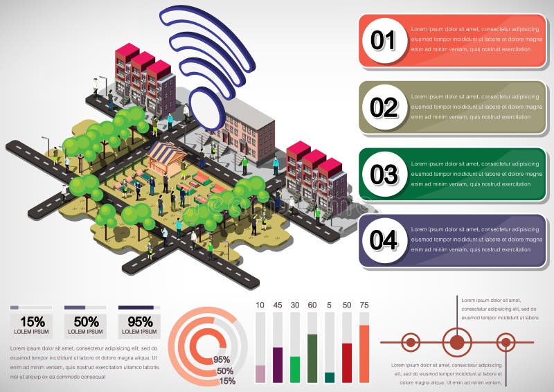 Illustration of Info Graphic Urban City Concept Stock Vector