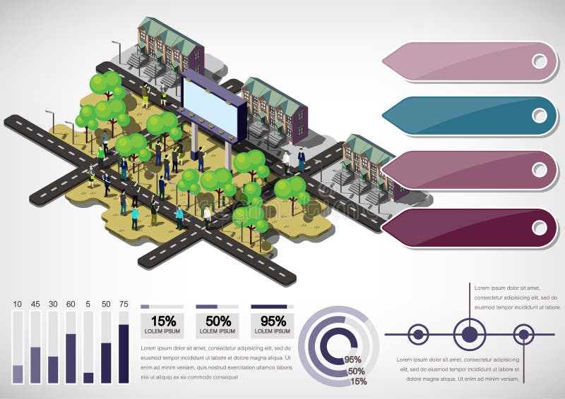 Illustration of Info Graphic Urban City Concept Stock Vector