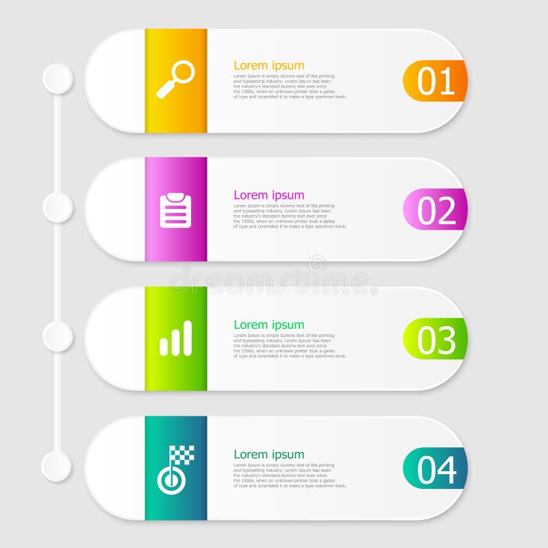 Illustration of infographic elements layout 4 steps vector background