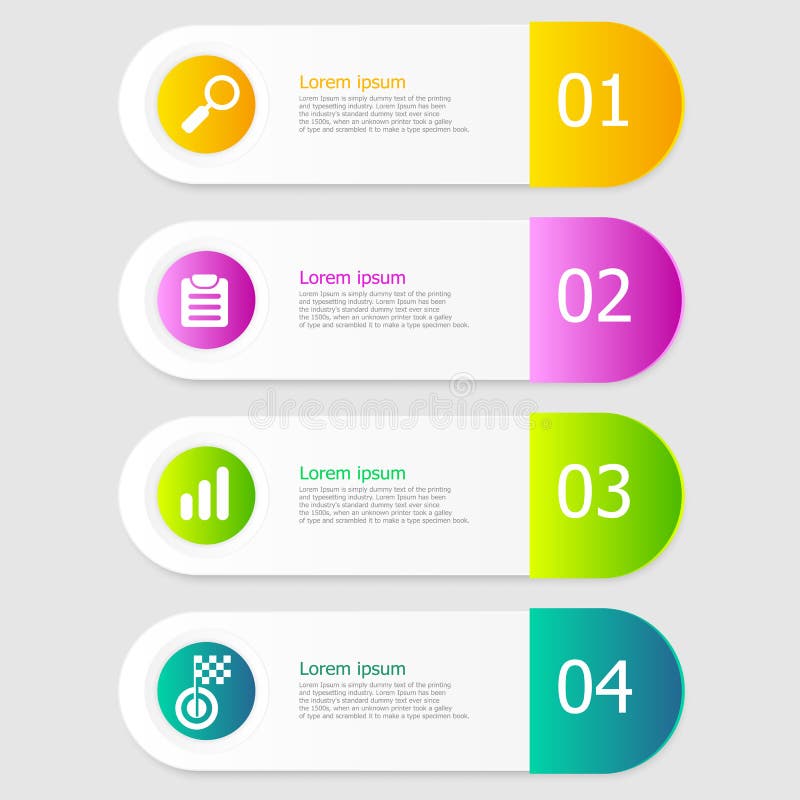 Illustration of infographic elements layout 4 steps vector background