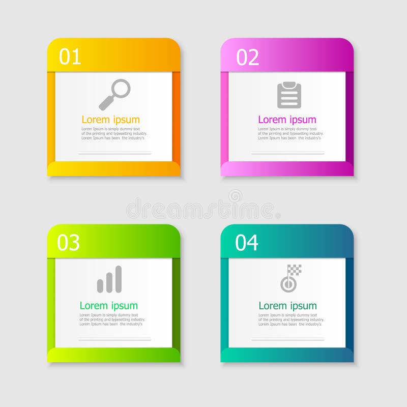 Illustration of infographic elements layout 4 steps vector background