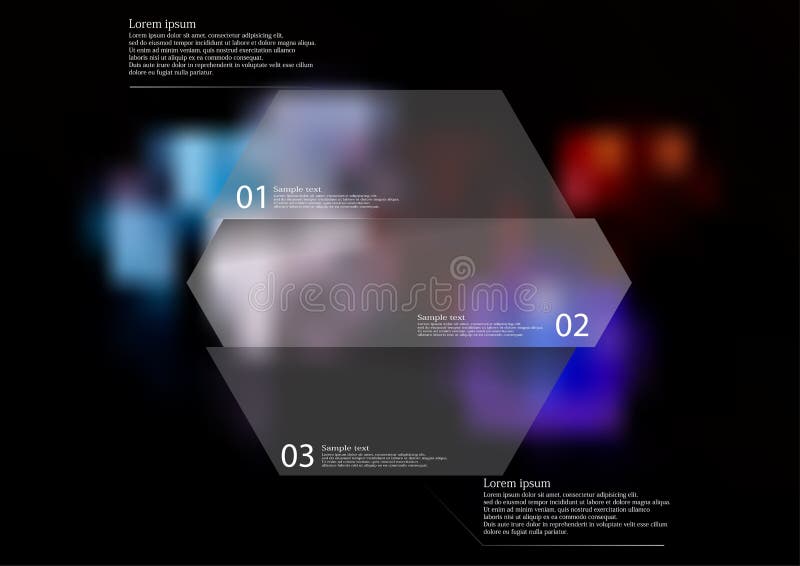 Illustration infographic template with hexagon horizontally divided to three parts stock illustration Illustration infographic template with hexagon horizontally divided to three parts stock illustration