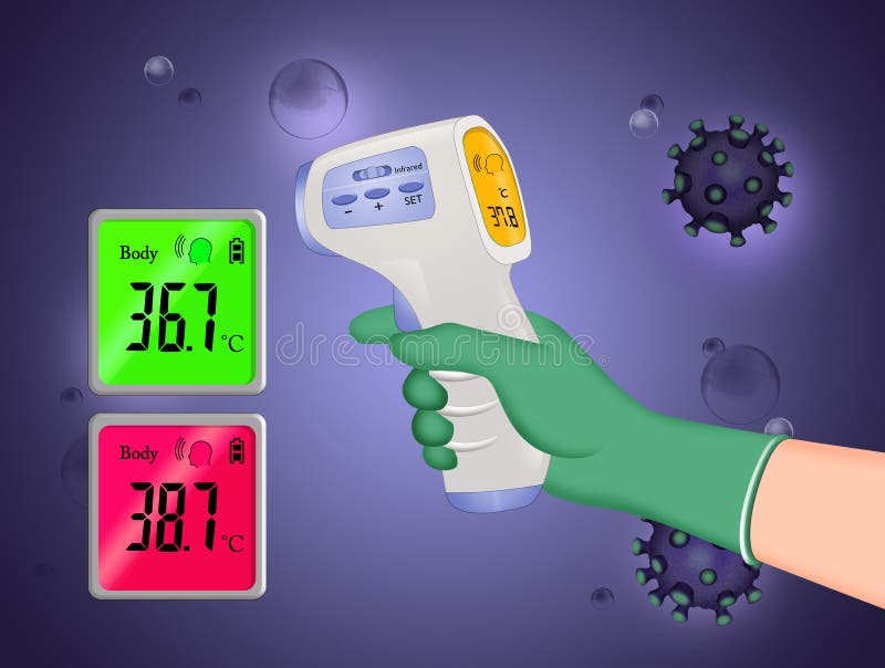 Infrared Thermometer To Measure Fever Stock Illustration Illustration