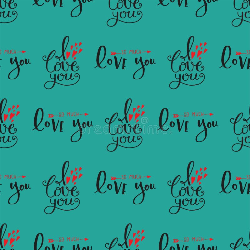 Illustration Inspiree De Citation D Amant De Modele Des Textes De Vecteur Je T Aime De Collection Tiree Par La Main Sans Couture Illustration De Vecteur Illustration Du Amant Couture
