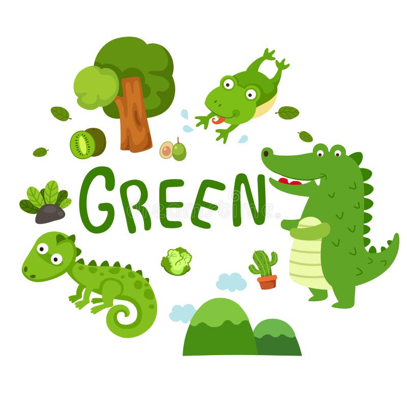 Illustration of Isolated Color Green Group Stock Vector - Illustration ...