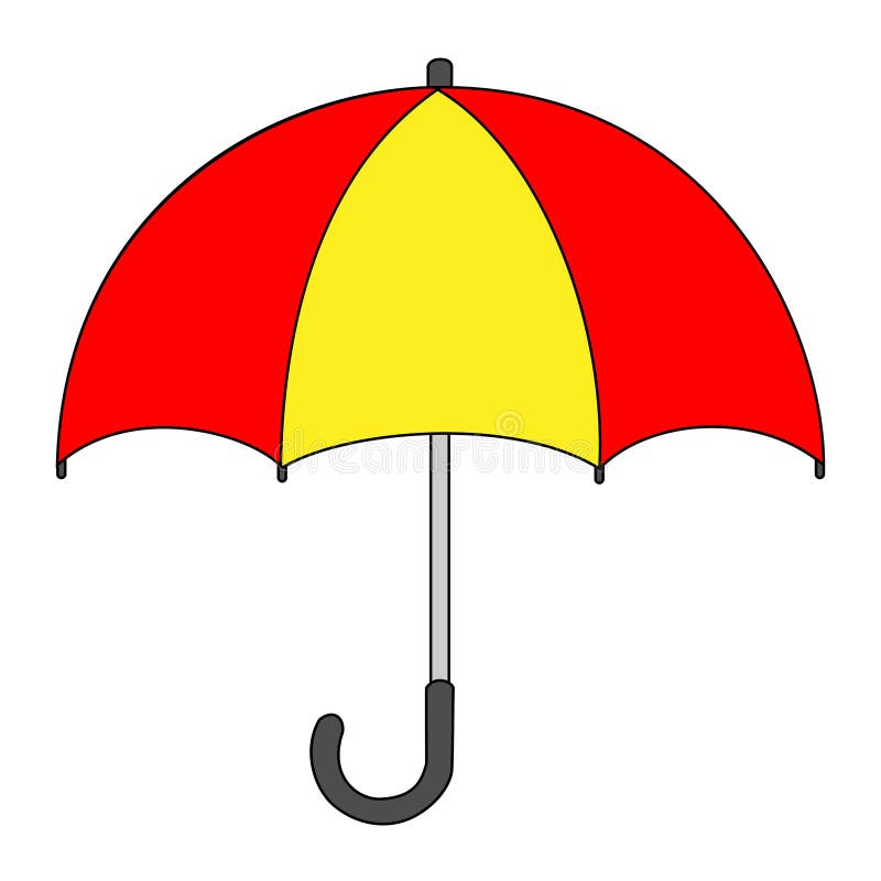 Illustration of Isolated Umbrella Cartoon Drawing Stock Vector