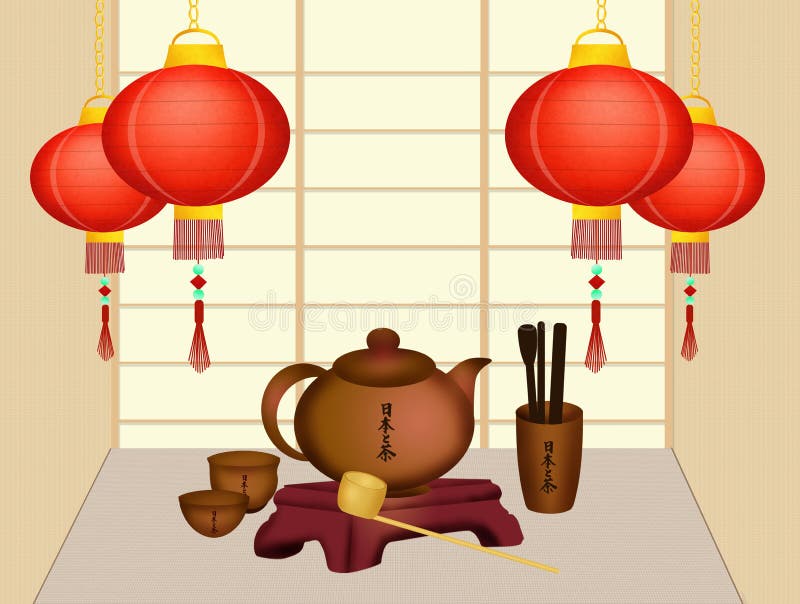 Japanese Tea Ceremony Stock Illustration Illustration Of Decorations