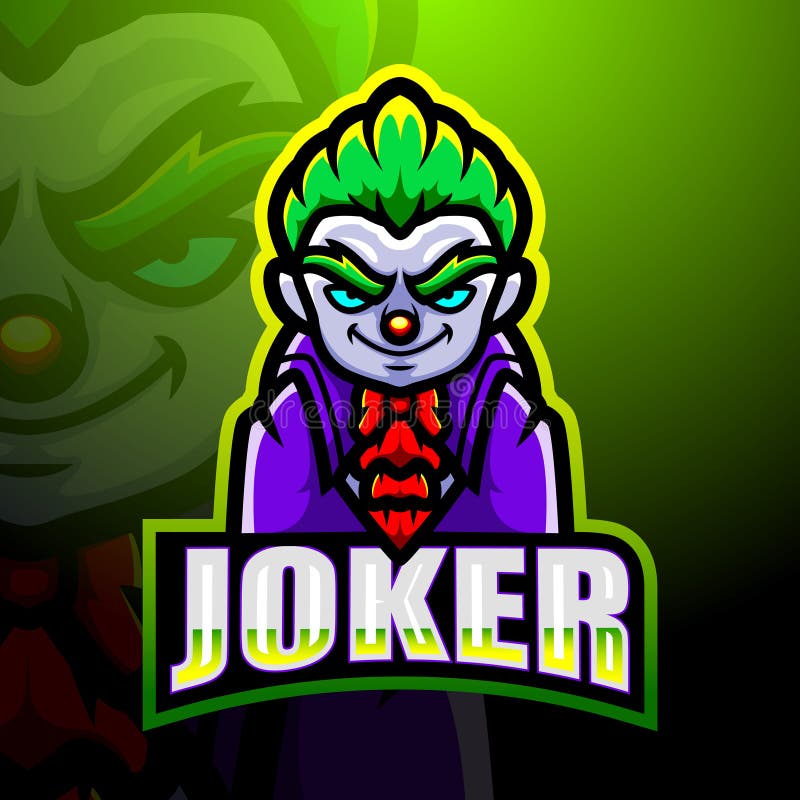 Joker Mascot Esport Logo Design Stock Vector - Illustration of casino ...