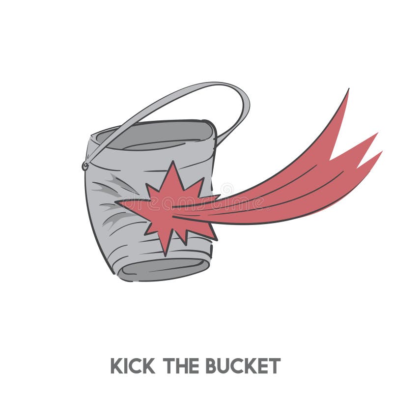 Kick The Bucket Stock Clipart, Royalty-Free
