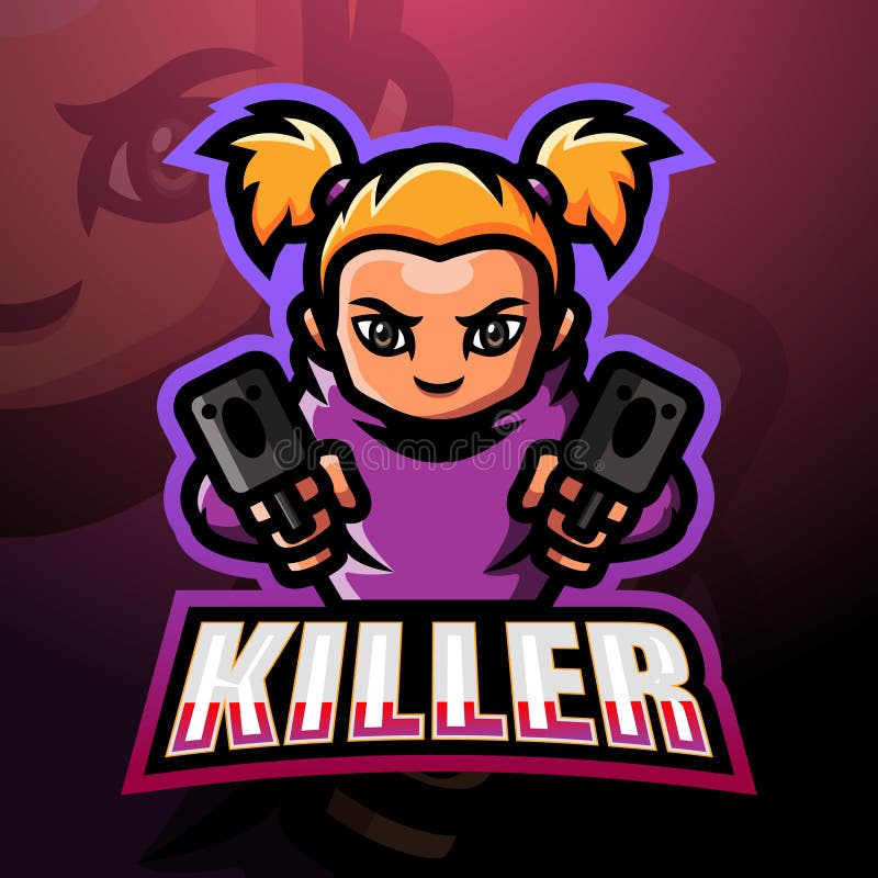 Killer mascot esport logo design royalty free illustration