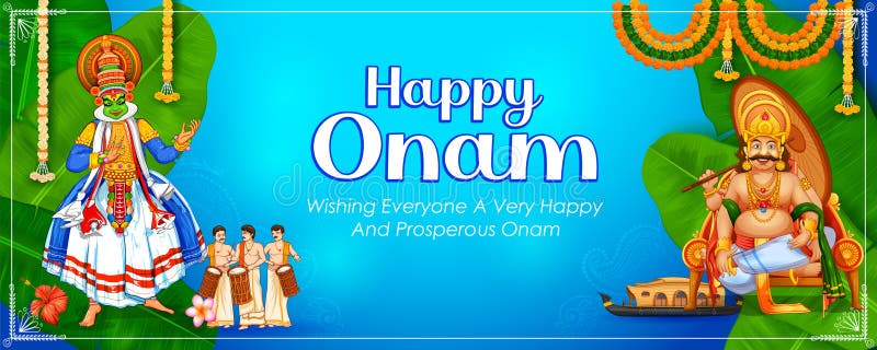 Ccelebration Background for Happy Onam Festival of South India Kerala Stock  Vector - Illustration of hindu, holiday: 225920647