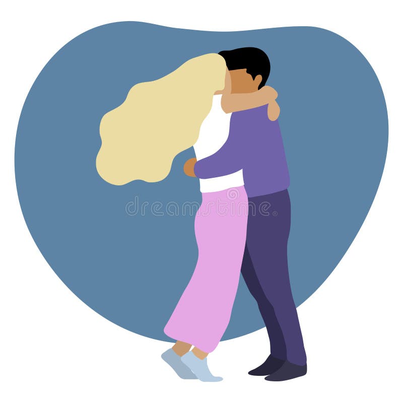 An Illustration of a Kissing Couple Stock Vector - Illustration of ...