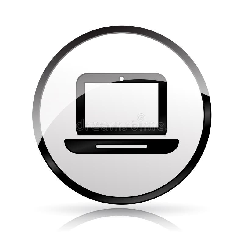 Laptop icon on white background stock illustration