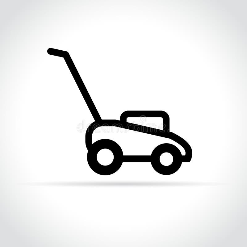Lawn mower icon on white background