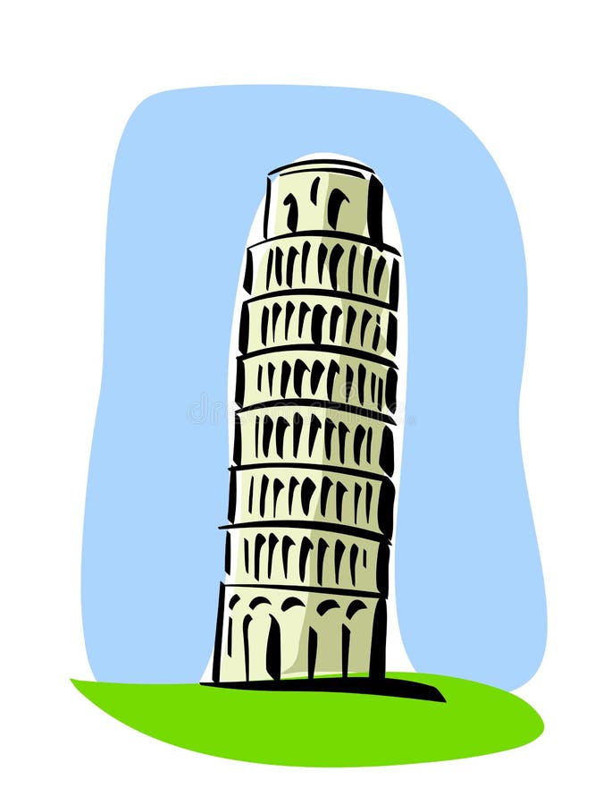 Leaning tower of Pisa stock vector. Illustration of design - 135003797