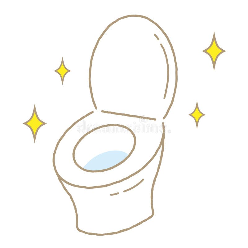 Illustration Linéaire De La Cuvette De Toilettes Propre Concept De