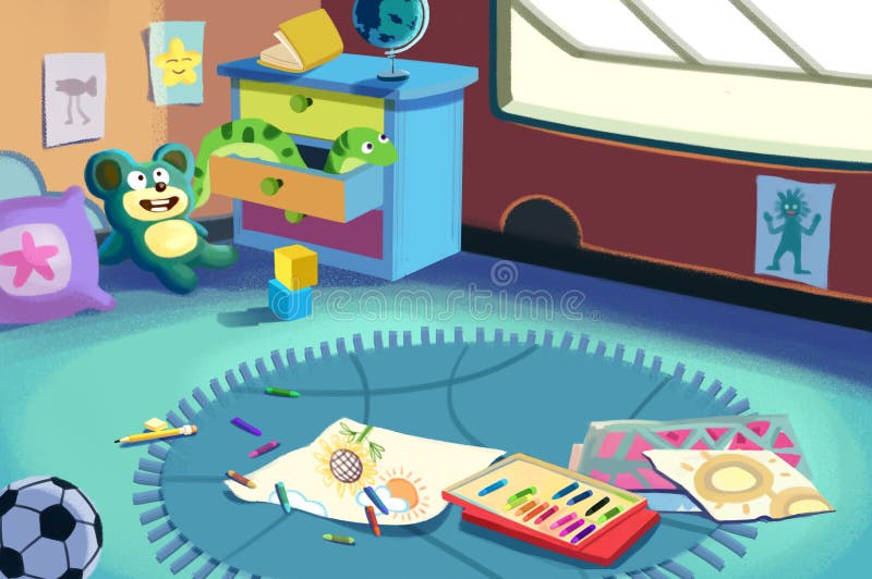 Illustration: Little Painter's Room. royalty free illustration