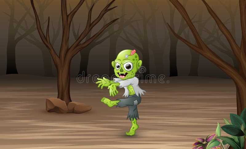 Zombie Walking Out from Abandoned City. Stock Vector - Illustration of ...