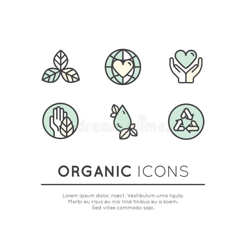 Isolated Vector Style Illustration Logo Set Badge Fresh Organic, Eco Product, Bio Ingredient Lable Badge with Leaf, Earth, Green Concept. Isolated Vector Style Illustration Logo Set Badge Fresh Organic, Eco Product, Bio Ingredient Lable Badge with Leaf, Earth, Green Concept