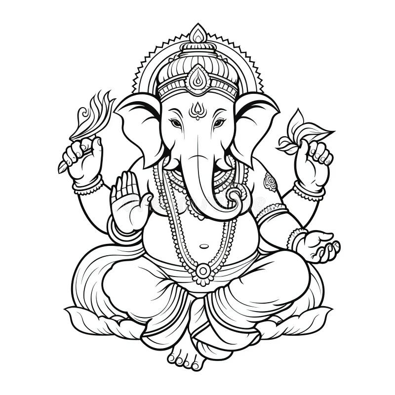 Illustration of Lord Ganesha for Ganesh Chaturthi with Background. Ai ...