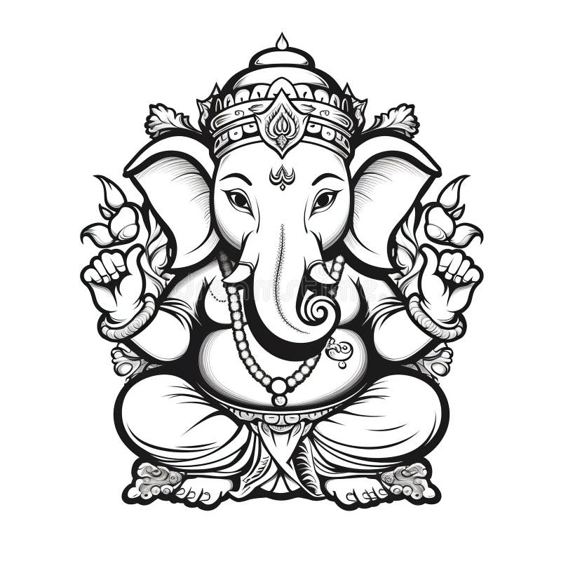 Illustration of Lord Ganesha for Ganesh Chaturthi with Background. Ai ...