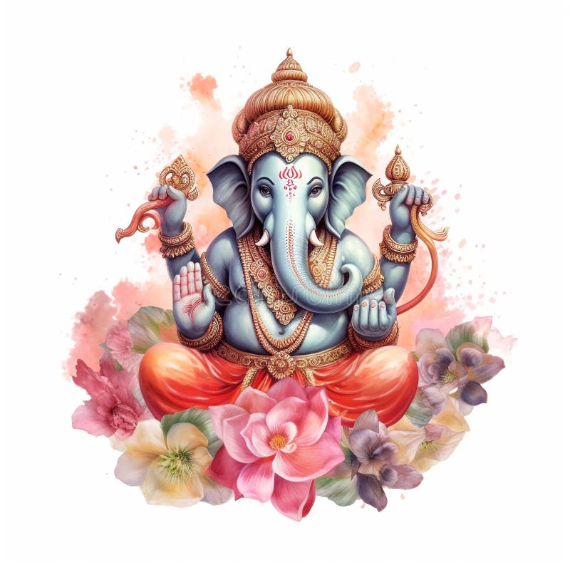 Illustration of Lord Ganesha for Ganesh Chaturthi. Ai Generated Stock ...