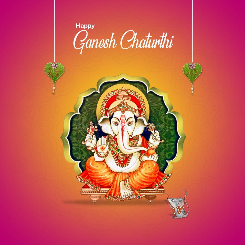 Illustration of Lord Ganpati Background for Ganesh Chaturthi with Message  Shri Ganeshaye Namah Stock Illustration - Illustration of sidhhi, chaturthi:  194012758