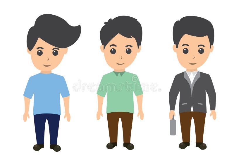 Illustration of male characters in a flat design style. Man vector clipart in pack. Illustration of businessman vector illustration Illustration of male characters in a flat design style. Man vector clipart in pack. Illustration of businessman vector illustration