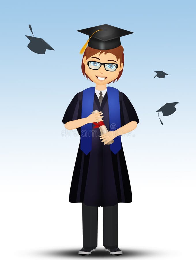 Illustration of Man Graduate Stock Illustration Illustration of