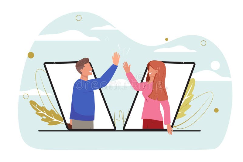 High Five Cooperative Men And Women Illustration Clapping PNG