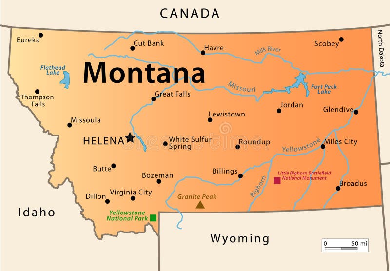 Topographical Map Of Montana