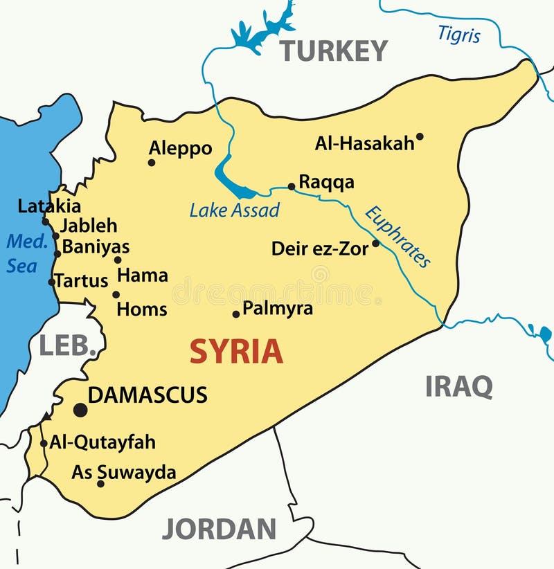 Illustration - map of syria - vector