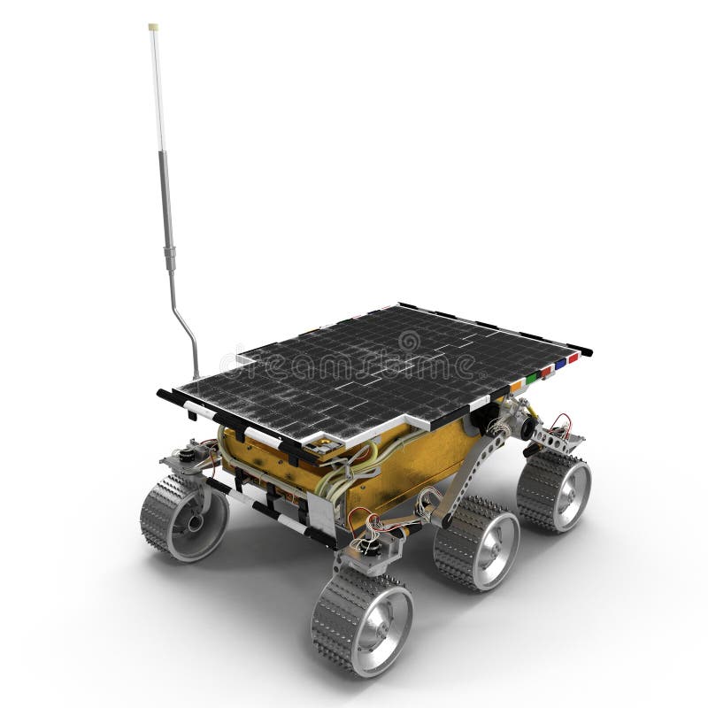 3D-Illustration des Mars Rover Sojourner auf weißem Hintergrund vektor abbildung