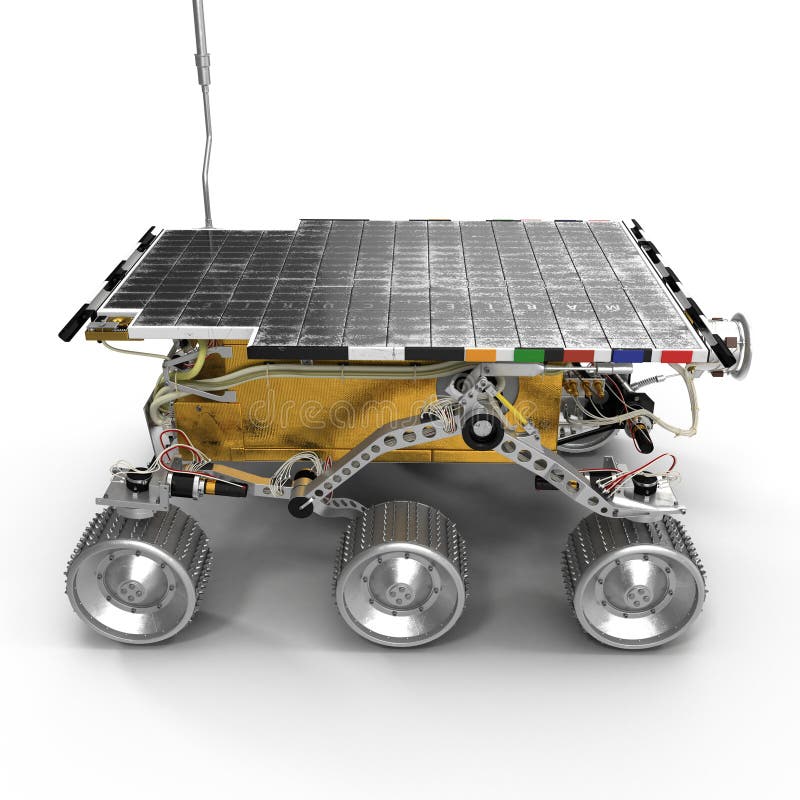 3D-Illustration des Mars Rover Sojourner auf weißem Hintergrund vektor abbildung