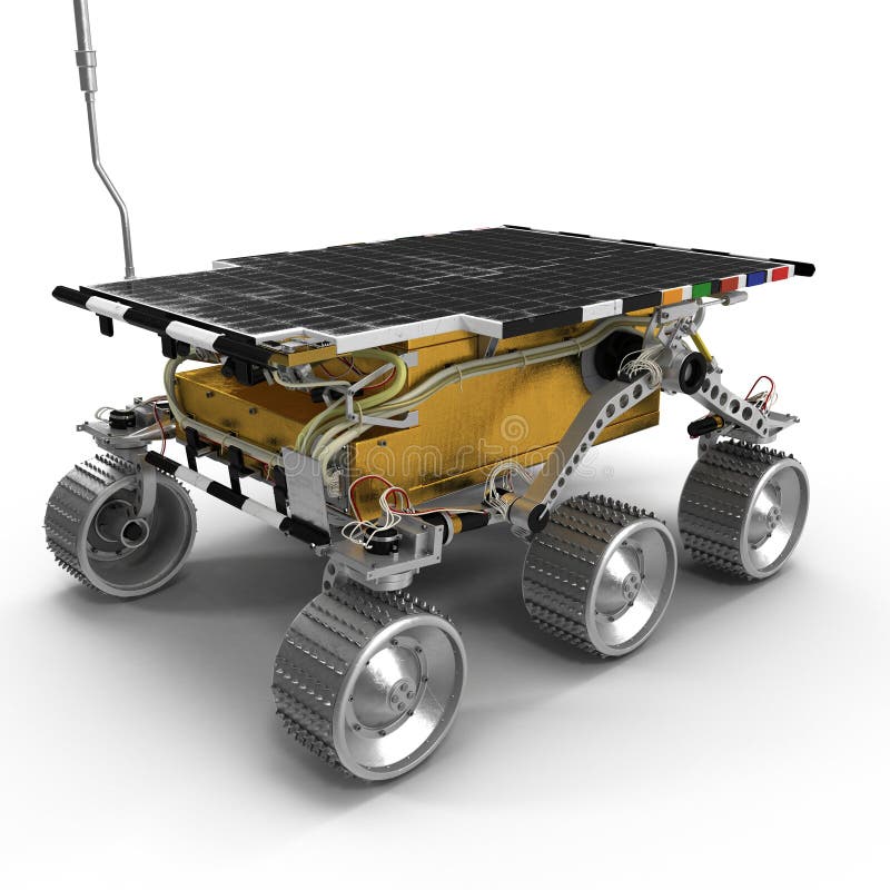 3D-Illustration des Mars Rover Sojourner auf weißem Hintergrund vektor abbildung
