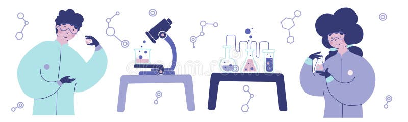 Illustration Medical Lab, Research Experiment Biology Molecular, Vector  Illustration, Flat Design. Stock Vector - Illustration of biology, chemist:  187292448