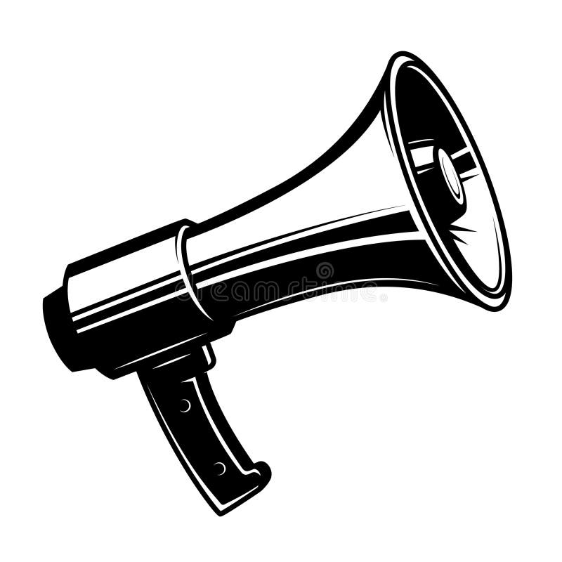Illustration of the Megaphone. Design Element for Logo, Label, Sign