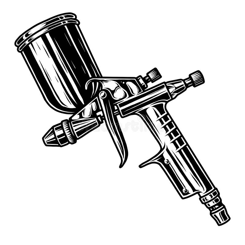 Illustration monochrome de pistolet de pulvérisation illustration de vecteur Illustration monochrome de pistolet de pulvérisation illustration de vecteur