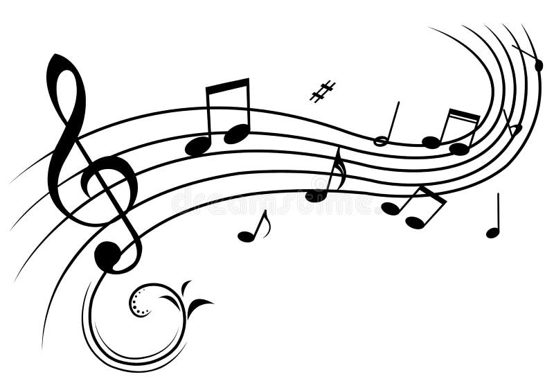 Illustration of music notes. Music Sound Wave Design.
