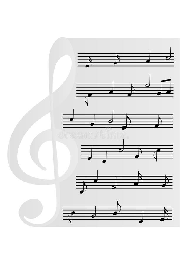 Illustration of Two G Clef and Music Notes Stock Vector Illustration