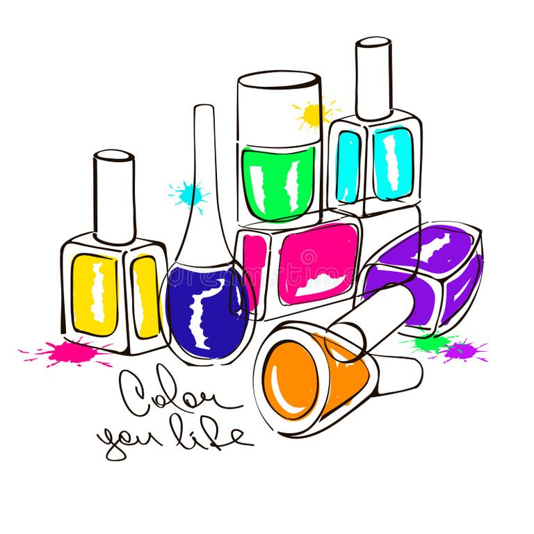 Nail Polish Bottle Drawing Stock Illustrations – 1,818 Nail Polish