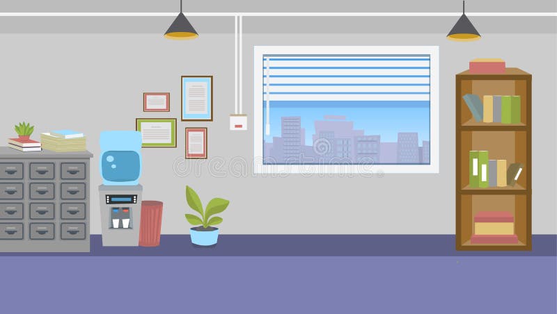 Office interior with furniture and big window royalty free illustration Office interior with furniture and big window royalty free illustration