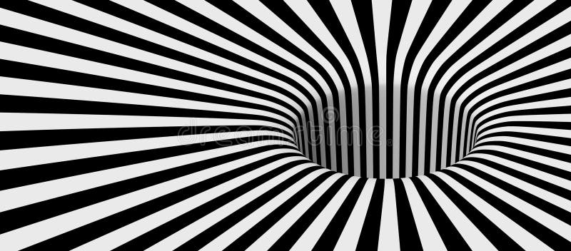 Illustration of an optical illusion black and white background vector illustration