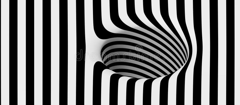 Illustration of an optical illusion black and white background vector illustration