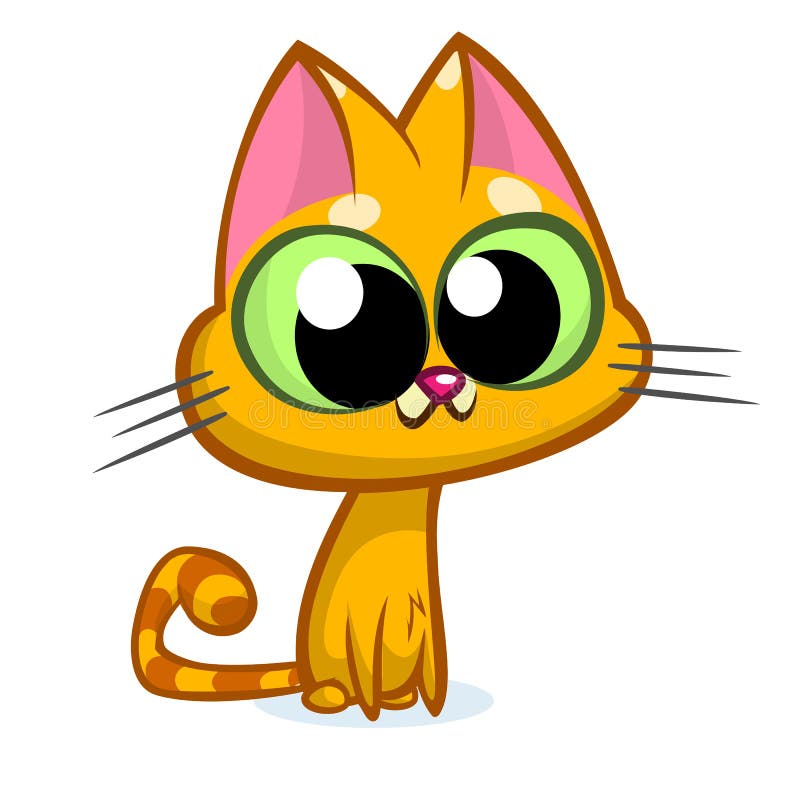 Illustration Of An Orange Striped Cat With Big Eyes Illustration Of An Orange Striped Cat With Big Eyes