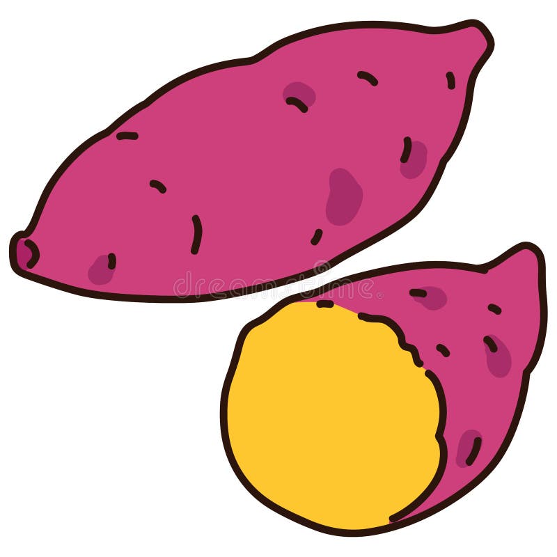 Illustration of Outlined Sweet Potatoes Stock Vector Illustration of