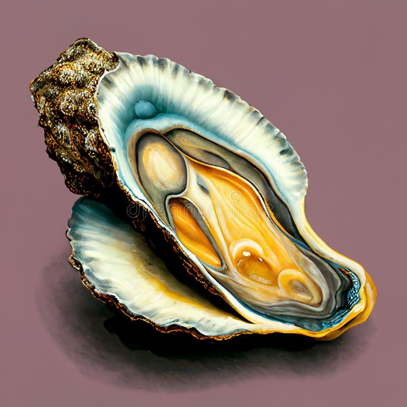 Illustration of an oyster stock illustration. Illustration of seashell
