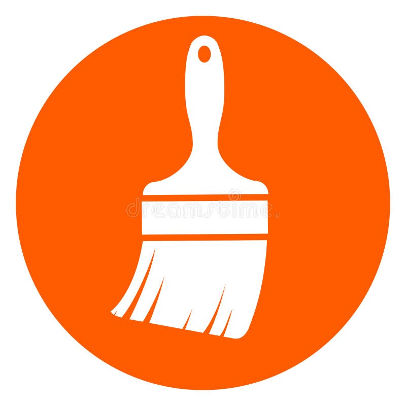 Paintbrush Orange Circle Icon Stock Vector Illustration of paint